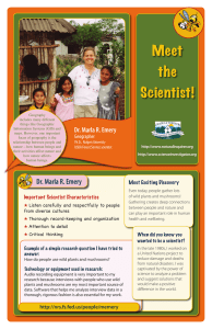 Meet the Scientist! Dr. Marla R. Emery