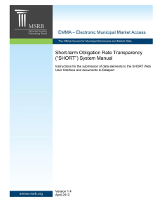 Short-term Obligation Rate Transparency System Web User Interface Manual for