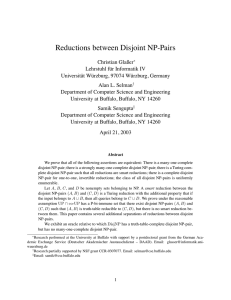 Reductions between Disjoint NP-Pairs ∗ †