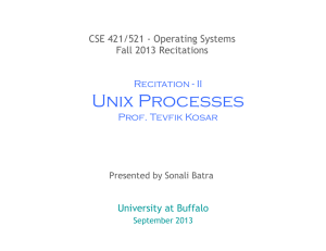 Unix Processes CSE 421/521 - Operating Systems Fall 2013 Recitations University at Buffalo