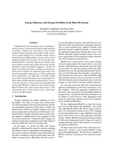 Energy-Efficiency and Storage Flexibility in the Blue File System