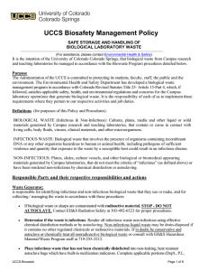 UCCS Biosafety Management Policy