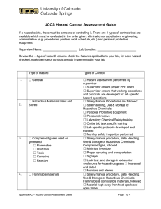 UCCS Hazard Control Assessment Guide