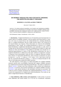 ON MOMENT INEQUALITIES AND STOCHASTIC ORDERING FOR WEIGHTED RELIABILITY MEASURES