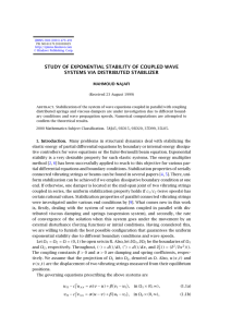 STUDY OF EXPONENTIAL STABILITY OF COUPLED WAVE SYSTEMS VIA DISTRIBUTED STABILIZER