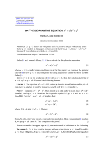 ON THE DIOPHANTINE EQUATION = dy ±q