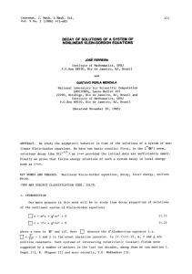 JOS;’= DECAY OF SOLUTIONS A SYSTEM OF NONLINEAR KLEIN-GORDON