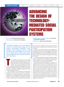 ADVANCING THE DESIGN OF TECHNOLOGY- MEDIATED SOCIAL