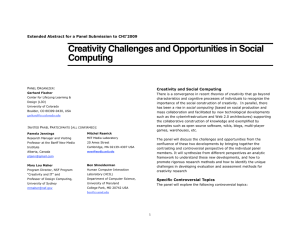 Creativity Challenges and Opportunities in Social Computing
