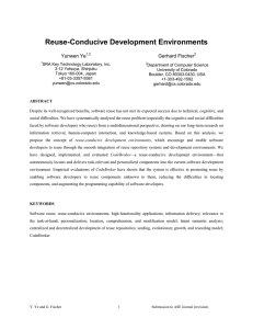Reuse-Conducive Development Environments Yunwen Ye  Gerhard Fischer