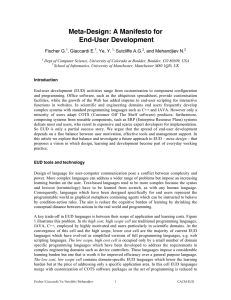 Meta-Design: A Manifesto for End-User Development Fischer G. , Giaccardi E.