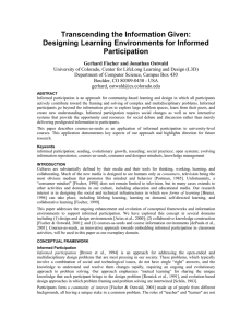 Transcending the Information Given: Designing Learning Environments for Informed Participation