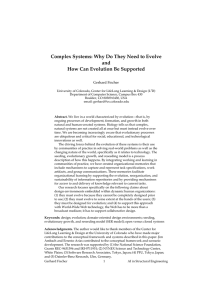 Complex Systems: Why Do They Need to Evolve and