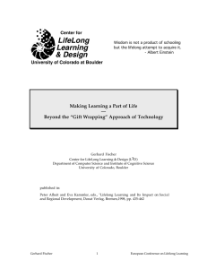 LifeLong Learning &amp; Design Making Learning a Part of Life