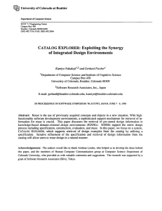 ~ CATALOG EXPLORER:  Exploiting the Synergy of Integrated Design Environments