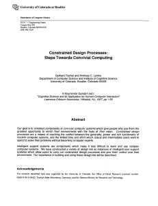 ~ Constrained Design  Processes: Steps Towards Convivial Computing