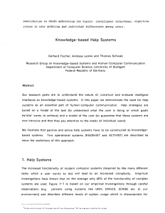 Knowledge-based  Help  Systems user users.