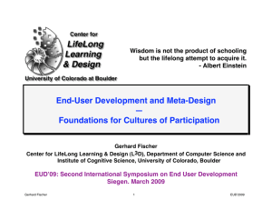 End-User Development and Meta-Design — Foundations for Cultures of Participation