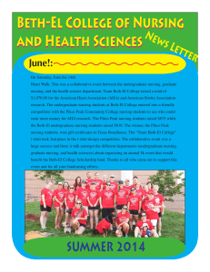 Beth-El College of Nursing and Health Sciences News Letter June!: