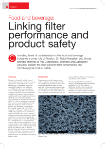 Linking filter performance and product safety C