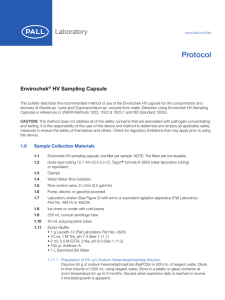 Protocol Envirochek HV Sampling Capsule