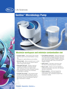 Sentino Microbiology Pump Maximize workspace and minimize contamination risk ™