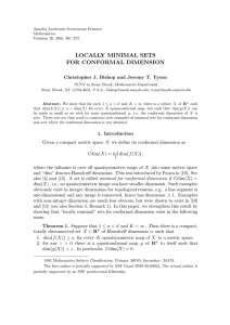 LOCALLY MINIMAL SETS FOR CONFORMAL DIMENSION