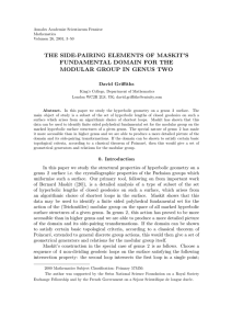 THE SIDE-PAIRING ELEMENTS OF MASKIT’S FUNDAMENTAL DOMAIN FOR THE David Griffiths