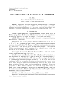 DIFFERENTIABILITY AND RIGIDITY THEOREMS Min Chen