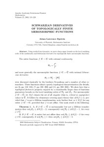 SCHWARZIAN DERIVATIVES OF TOPOLOGICALLY FINITE MEROMORPHIC FUNCTIONS Adam Lawrence Epstein