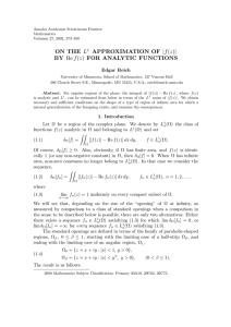 ON THE L APPROXIMATION OF |f(z)| BY Re f (z) FOR ANALYTIC FUNCTIONS