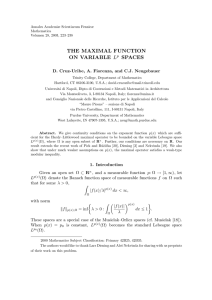 THE MAXIMAL FUNCTION ON VARIABLE L SPACES