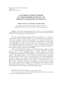 A FUCHSIAN GROUP PROOF OF THE HYPERELLIPTICITY OF