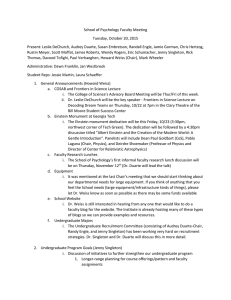 School of Psychology Faculty Meeting Tuesday, October 20, 2015