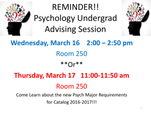 REMINDER!! Psychology Undergrad Advising Session