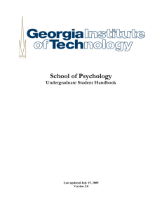 School of Psychology Undergraduate Student Handbook  Last updated July 15, 2009