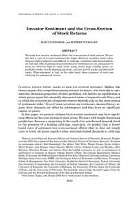 Investor Sentiment and the Cross-Section of Stock Returns ABSTRACT