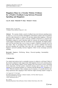 Happiness Runs in a Circular Motion: Evidence Spending and Happiness