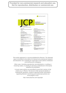 This article appeared in a journal published by Elsevier. The... copy is furnished to the author for internal non-commercial research