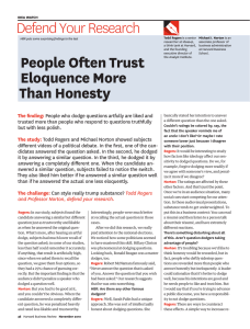 Defend Your Research People Often Trust Eloquence More Than Honesty