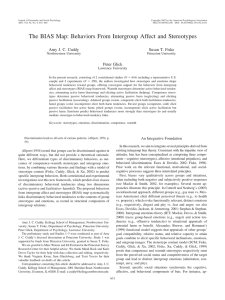 The BIAS Map: Behaviors From Intergroup Affect and Stereotypes Peter Glick