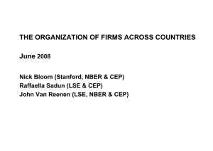 THE ORGANIZATION OF FIRMS ACROSS COUNTRIES June