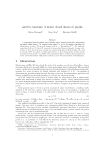 Growth constants of minor-closed classes of graphs Olivier Bernardi Marc Noy Dominic Welsh