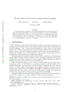 On the growth rate of minor-closed classes of graphs Olivier Bernardi ,