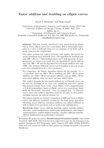 Faster addition and doubling on elliptic curves Daniel J. Bernstein