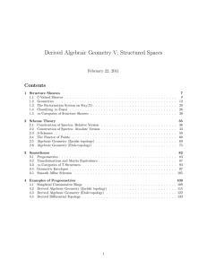 Derived Algebraic Geometry V: Structured Spaces Contents February 22, 2011