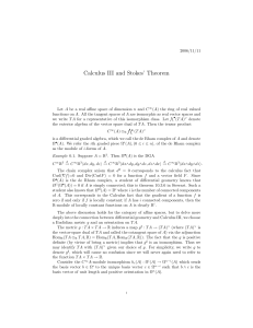 Calculus III and Stokes’ Theorem