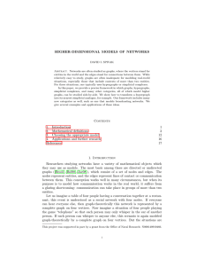 HIGHER-DIMENSIONAL MODELS OF NETWORKS