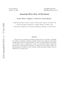 Anomaly-Free Sets of Fermions Puneet Batra , Bogdan A. Dobrescu , David Spivak
