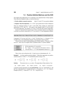 7.2 Positive Definite Matrices and the SVD 396